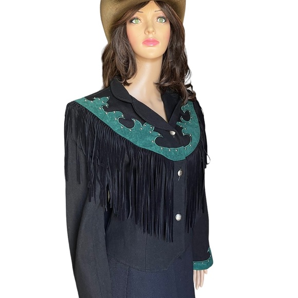 Wester Collection black/green womens jacket size M - Picture 4 of 15